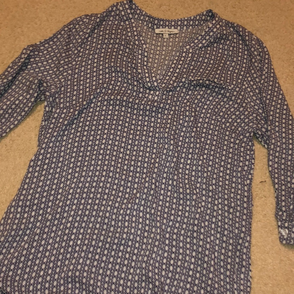 Adorable blue and white blouse!